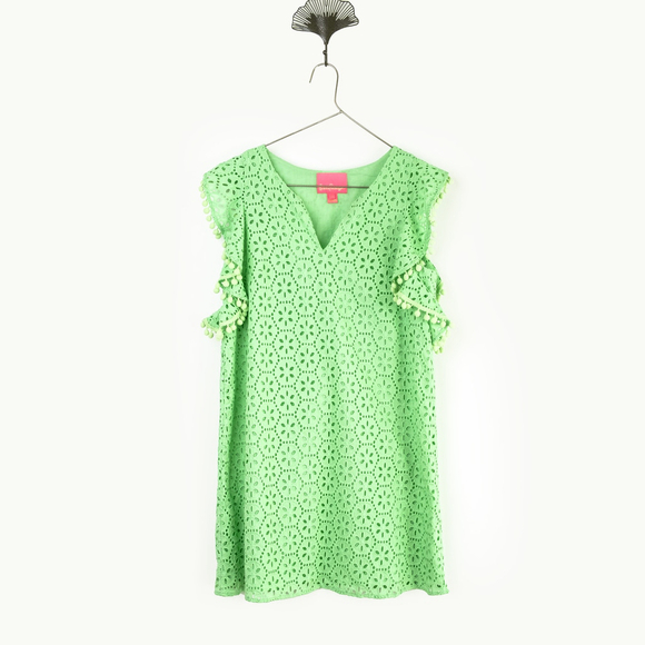NWOT Lilly Pulitzer Astara Dress in Patina Green Sand Dollar Eyelet $198  Size S